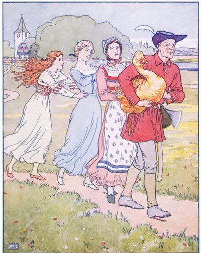 Simpleton Took the Goose Under His Arms by Leonard Leslie Brooke